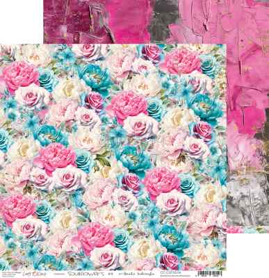 БУМАГА ДЛЯ СКРАПБУКИНГА "SOULFLOWERS" 30*30см.  