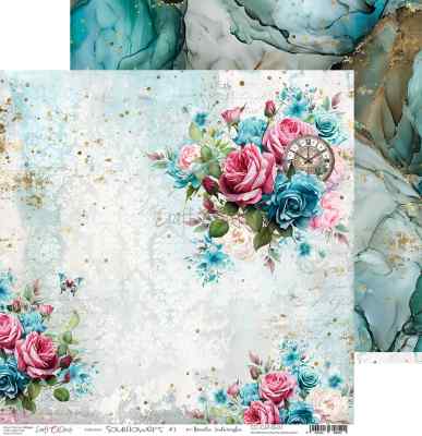 БУМАГА ДЛЯ СКРАПБУКИНГА "SOULFLOWERS" 30*30см.  