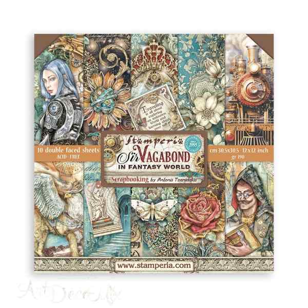 НАБОР БУМАГИ ДЛЯ СКРАПБУКИНГА "FANTASY WORLD" 30*30см. сюжетный     