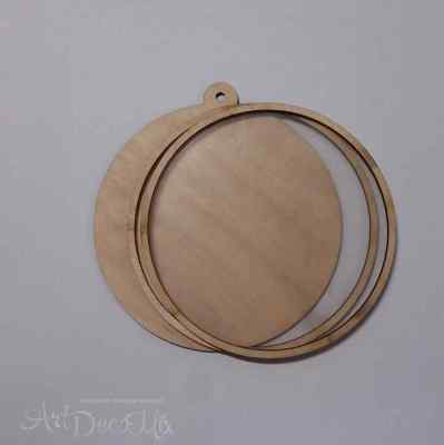 Шейкер - заготовка из фанеры "Новогодний шар" 11см.