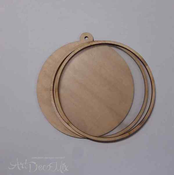 Шейкер - заготовка из фанеры "Новогодний шар" 11см.