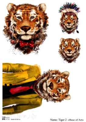Декупажная карта A4 Tiger 2