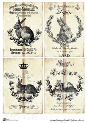 Карта для декупажа А4 VINTAGE LABEL 18