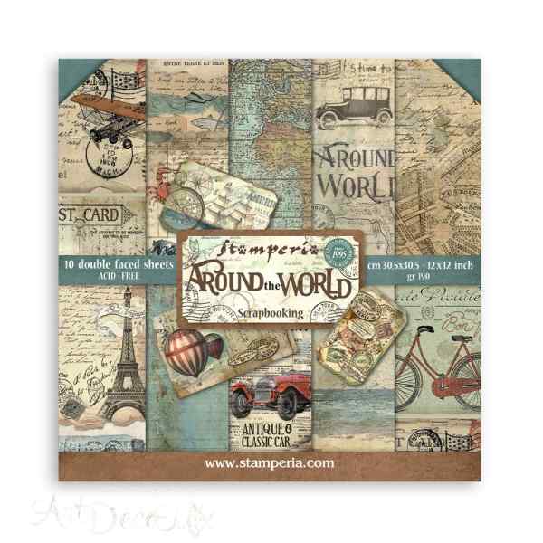 НАБОР БУМАГИ ДЛЯ СКРАПБУКИНГА "Around the World" 30*30см.