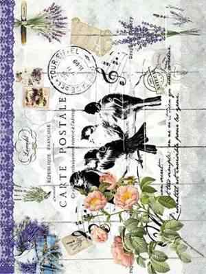 Рисовая карта "Птицы, лаванда"
