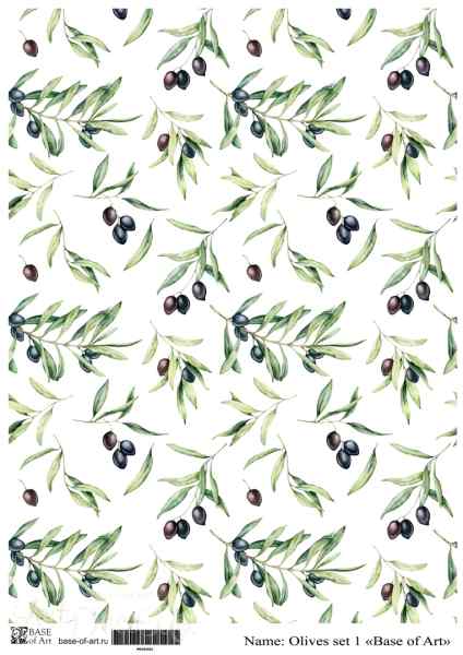 Карта для декупажа А4 Olives set 1