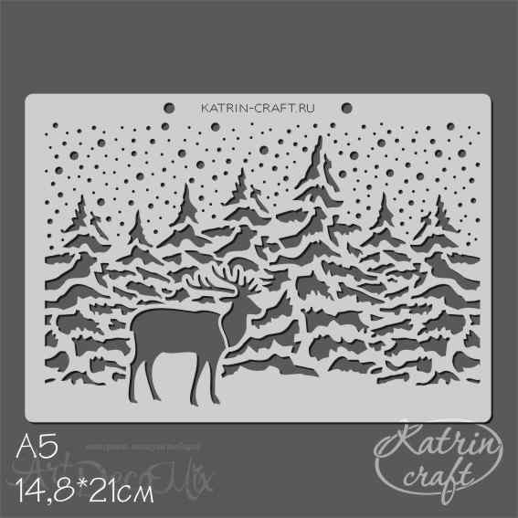  Трафарет "Лесной олень средний" А5