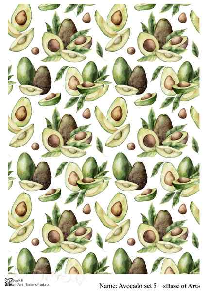 Декупажная карта A4 Avocado set 5