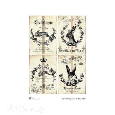  Карта для декупажа А4 Vintage label 19