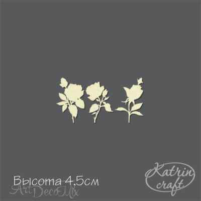 Чипборд Набор Розы маленький 3шт.