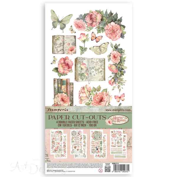 ПРЕДЗАКАЗ Набор бумаги для вырезания "HAUSE OF ROSES" 15*30см.      