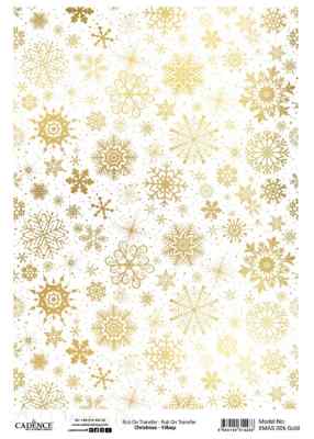 Трансфер - натирка декоративный ''Снежинки" цвет - золото 