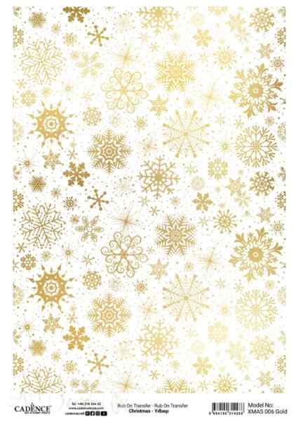 Трансфер - натирка декоративный ''Снежинки" цвет - золото 