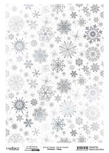 Трансфер - натирка декоративный ''Снежинки" цвет - серебро