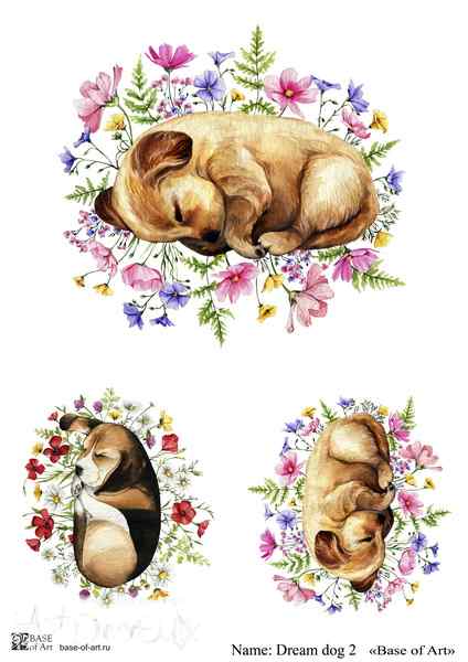 Декупажная карта A4 DREAM DOG 2