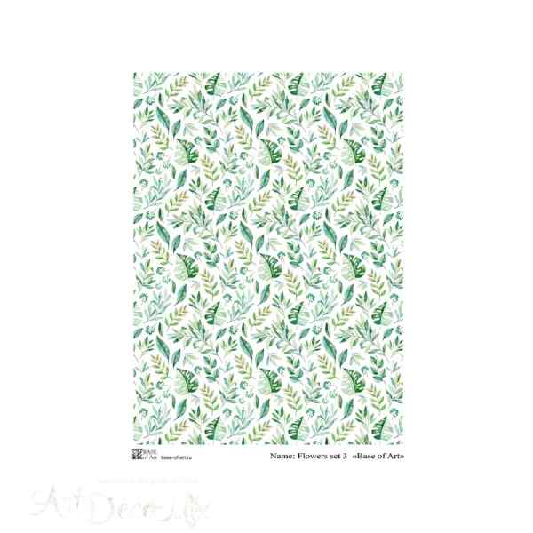 Карта для декупажа А3 Flowers set 3