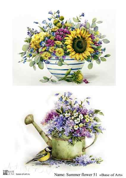 Карта для декупажа А4 SUMMER FLOWER 51