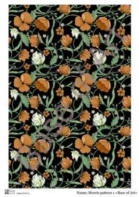 Карта для декупажа А4 MORRIS PATTERN 1