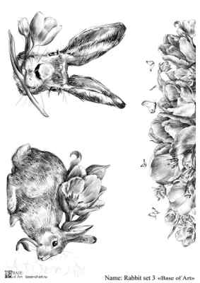 Декупажная карта A4 RABBIT SET 3