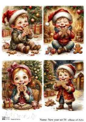 Карта для декупажа А4 New year set 54