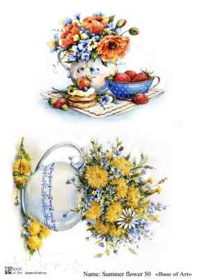 Карта для декупажа А4 SUMMER FLOWER 50