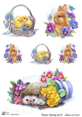 Карта для декупажа А4 Spring set 9