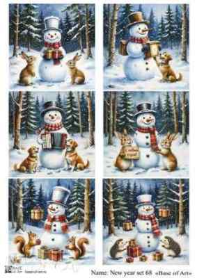 Карта для декупажа А4 New year set 68