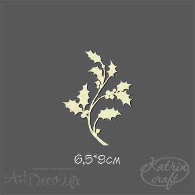 Чипборд "Ветка остролиста" 6.5х9 см