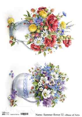 Карта для декупажа А4  SUMMER FLOWER 32