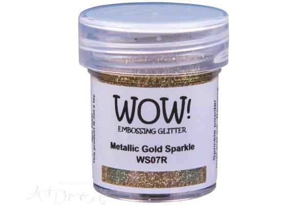 Пудра для эмбоссинга WOW "Metallic Gold Sparkle", полупрозрачная