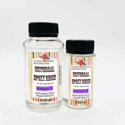 Смола эпоксидная Universal Epoxy Resin, средней вязкости, ProArt, комплект 200мл.+100мл.