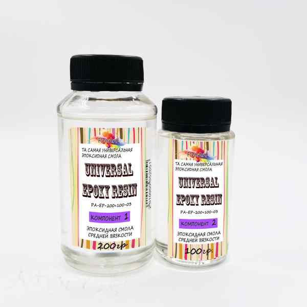 Смола эпоксидная Universal Epoxy Resin, средней вязкости, ProArt, комплект 200мл.+100мл.