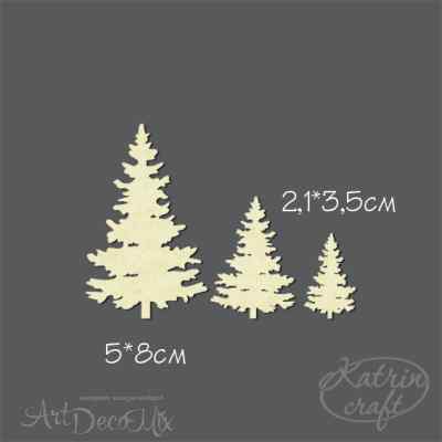 Чипборд "Набор елок 3шт большие"
