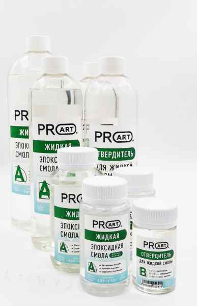 Смола эпоксидная Liguid 12 Epoxi Resin, Жидкая быстрого отверждения, ProArt, комплект, 200мл.+100мл.