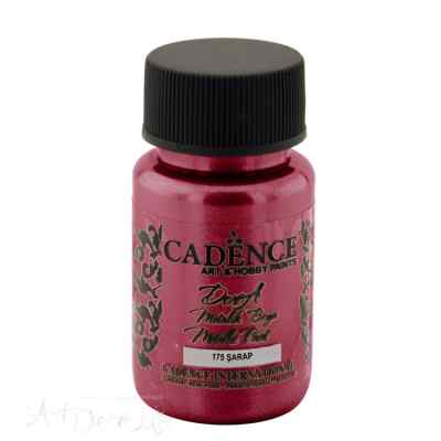 Краска акриловая Dora Metallic, 50мл, цвет Красное вино