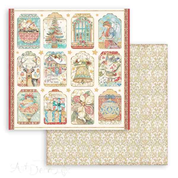 ЛИСТ БУМАГИ ДЛЯ СКРАПБУКИНГА "Christmas Greetin" 1 шт. 30*30см. 10