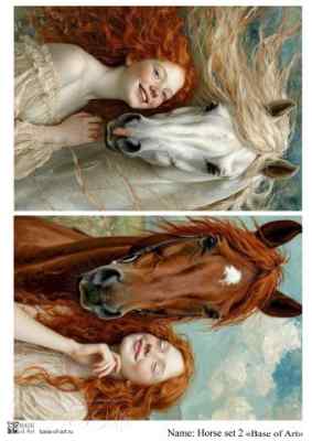 Карта для декупажа А4 Horse set 2