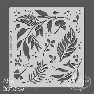 Трафарет А5+ "Веточки №1 фоновый"  