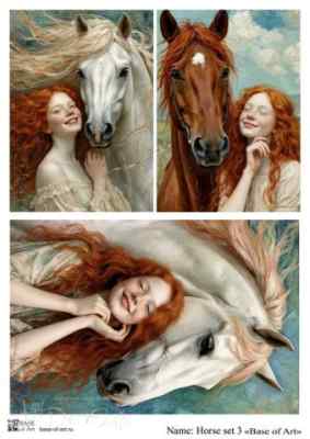 Карта для декупажа А4 Horse set 3