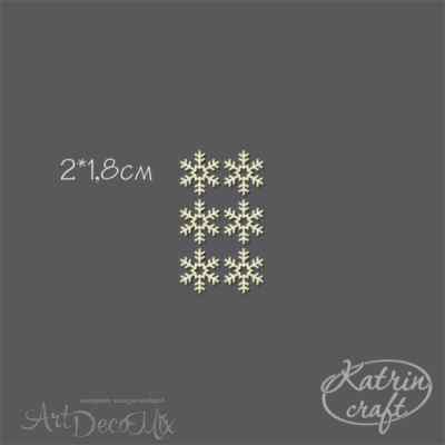Чипборд "Снежинки 6шт" 2х1.8 см