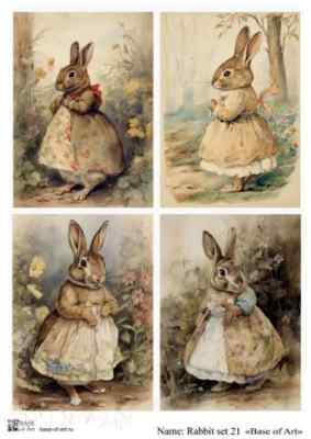 Карта для декупажа А4 Rabbit set 21