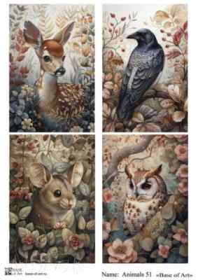 Карта для декупажа А4 Animals 51