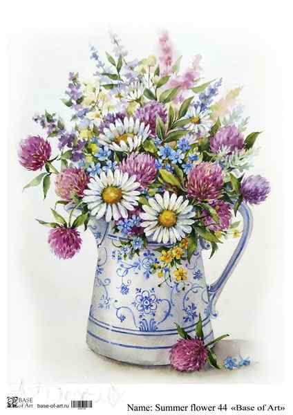 Карта для декупажа А4 Summer flower 44