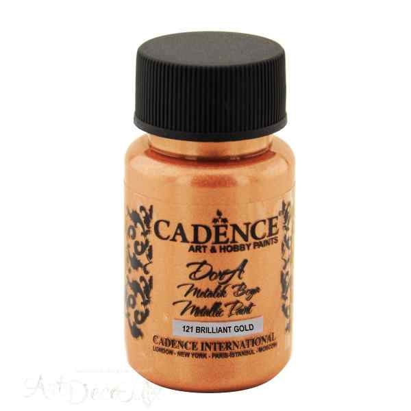 Краска акриловая Dora Metallic, 50мл, цвет Бриллиантовое золото