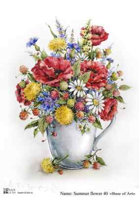 Карта для декупажа А4 Summer flower 40