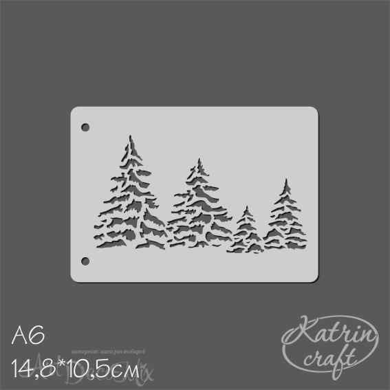Трафарет "Елки лес" 14.8х10.5 см
