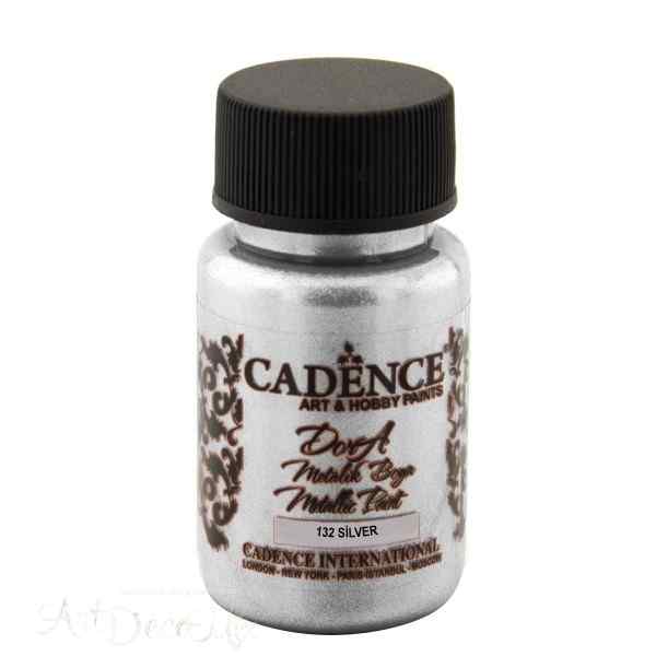 Краска акриловая Dora Metallic, 50мл, цвет Серебро 