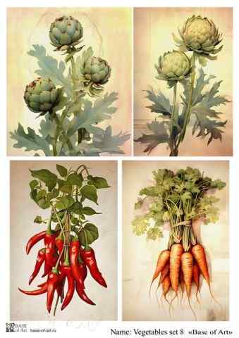 Карта для декупажа А4 VEGETABLES SET 8