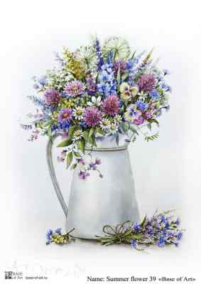 Карта для декупажа А4 Summer flower 39