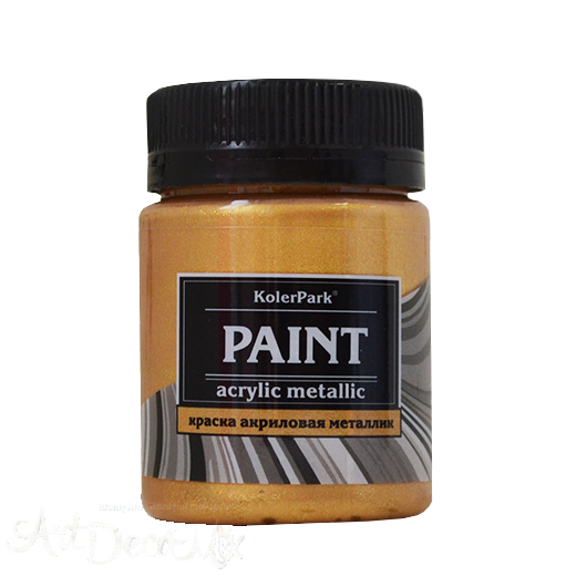 Краска акриловая декоративная металлик, 50мл. Золото